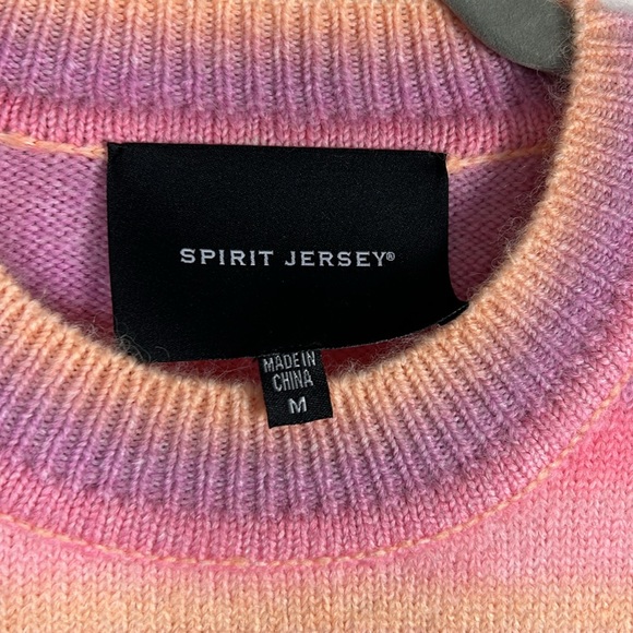 Spirit Jersey Psychedelic Pink Purple Ombre Mushroom Stripe Y2K 90s Knit Sweater - Picture 8 of 14